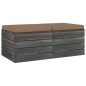 vidaXL Otomanas de palets de jardín 2 pzas cojines madera maciza pino vidaXL Otomanas de palets de jardín 2 pzas cojines madera maciza pino