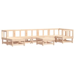 vidaXL Juego de muebles de jardín 8 piezas madera maciza de pino