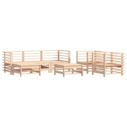 vidaXL Juego de muebles de jardín 7 piezas madera maciza de pino