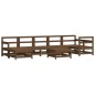 vidaXL Juego muebles de jardín 8 pzas madera maciza pino marrón miel vidaXL Juego muebles de jardín 8 pzas madera maciza pino marrón miel