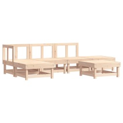 vidaXL Juego de muebles de jardín 6 piezas madera maciza de pino