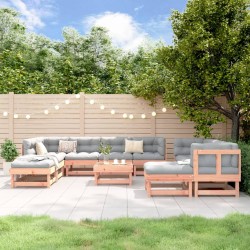 vidaXL Juego de muebles de jardín 11 pzas madera maciza abeto Douglas