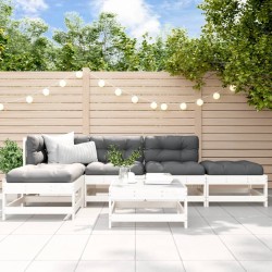 vidaXL Juego de muebles de jardín 6 piezas madera maciza pino blanco