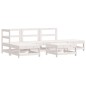 vidaXL Juego de muebles de jardín 6 piezas madera maciza pino blanco vidaXL Juego de muebles de jardín 6 piezas madera maciza pino blanco