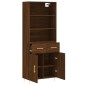 vidaXL Aparador alto madera contrachapada marrón roble 69,5x34x180 cm vidaXL Aparador alto madera contrachapada marrón roble 69,5x34x180 cm