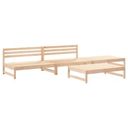 vidaXL Juego de muebles de jardín 4 piezas madera maciza de pino