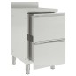 vidaXL Armarios de cocina comercial 2 cajones acero inoxidable 2 uds