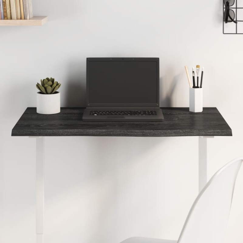 vidaXL Tablero de mesa madera de roble tratada gris oscuro 80x40x2 cm vidaXL Tablero de mesa madera de roble tratada gris oscuro 80x40x2 cm
