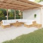 vidaXL Juego muebles de jardín 12 piezas y cojines madera maciza teca vidaXL Juego muebles de jardín 12 piezas y cojines madera maciza teca