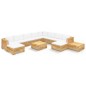 vidaXL Juego muebles de jardín 12 piezas y cojines madera maciza teca vidaXL Juego muebles de jardín 12 piezas y cojines madera maciza teca