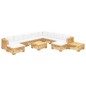 vidaXL Juego muebles de jardín 12 piezas y cojines madera maciza teca vidaXL Juego muebles de jardín 12 piezas y cojines madera maciza teca