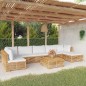 vidaXL Juego muebles de jardín 8 piezas y cojines madera maciza teca vidaXL Juego muebles de jardín 8 piezas y cojines madera maciza teca