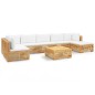 vidaXL Juego muebles de jardín 8 piezas y cojines madera maciza teca vidaXL Juego muebles de jardín 8 piezas y cojines madera maciza teca