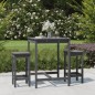 vidaXL Set de mesa y taburetes altos jardín 3 piezas madera pino gris vidaXL Set de mesa y taburetes altos jardín 3 piezas madera pino gris