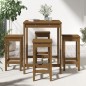 vidaXL Mesa y taburetes altos de jardín 5 pzas madera pino marrón miel vidaXL Mesa y taburetes altos de jardín 5 pzas madera pino marrón miel