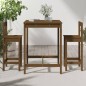 vidaXL Mesa y taburetes altos de jardín 3 pzas madera pino marrón miel vidaXL Mesa y taburetes altos de jardín 3 pzas madera pino marrón miel