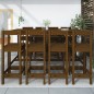 vidaXL Mesa y taburetes altos de jardín 9 pzas madera pino marrón miel
