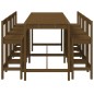 vidaXL Mesa y taburetes altos de jardín 9 pzas madera pino marrón miel