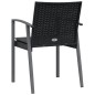 vidaXL Sillas jardín cojines 4 uds ratán sintético negro 56,5x57x83 cm vidaXL Sillas jardín cojines 4 uds ratán sintético negro 56,5x57x83 cm