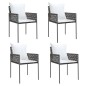 vidaXL Sillas jardín y cojines 4 uds ratán sintético marrón 54x61x83cm vidaXL Sillas jardín y cojines 4 uds ratán sintético marrón 54x61x83cm