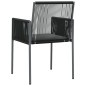 vidaXL Sillas jardín con cojines 4 uds ratán PE negro 54x60,5x83,5cm vidaXL Sillas jardín con cojines 4 uds ratán PE negro 54x60,5x83,5cm
