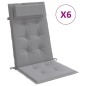 vidaXL Cojines de silla con respaldo alto 6 uds tela Oxford gris vidaXL Cojines de silla con respaldo alto 6 uds tela Oxford gris