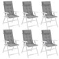 vidaXL Cojines de silla con respaldo alto 6 uds tela Oxford gris vidaXL Cojines de silla con respaldo alto 6 uds tela Oxford gris