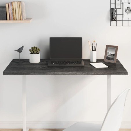 vidaXL Tablero de mesa madera de roble tratada gris oscuro 100x50x2 cm