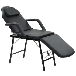 vidaXL Camilla de esteticista cuero sintético 185x78x76 cm negra