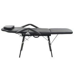 vidaXL Camilla de esteticista cuero sintético 185x78x76 cm negra