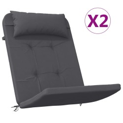 vidaXL Cojines para silla Adirondack 2 uds tela Oxford gris antracita