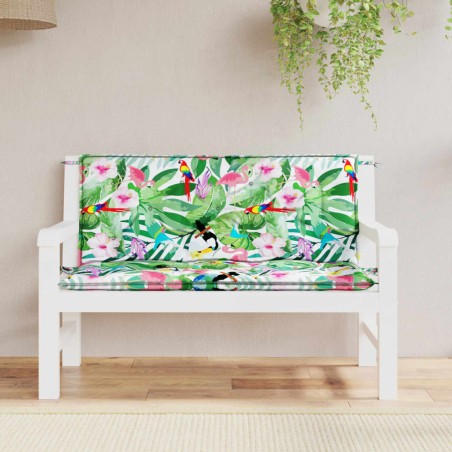 vidaXL Cojines para banco de jardín 2 uds tela multicolor 120x50x7 cm