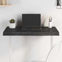 vidaXL Tablero mesa madera roble tratada gris oscuro 80x50x(2-6) cm