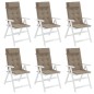 vidaXL Cojines de silla con respaldo alto 6 uds tela Oxford gris taupe vidaXL Cojines de silla con respaldo alto 6 uds tela Oxford gris taupe
