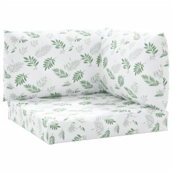 vidaXL Cojines para palés 3 piezas tela Oxford estampado de hojas