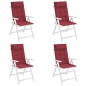 vidaXL Cojines de silla con respaldo alto 4 uds tela Oxford rojo tinto