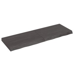 vidaXL Tablero mesa madera roble tratada gris oscuro 120x40x(2-6) cm