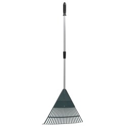 vidaXL Rastrillo para hojas PP verde oscuro 155,5 cm