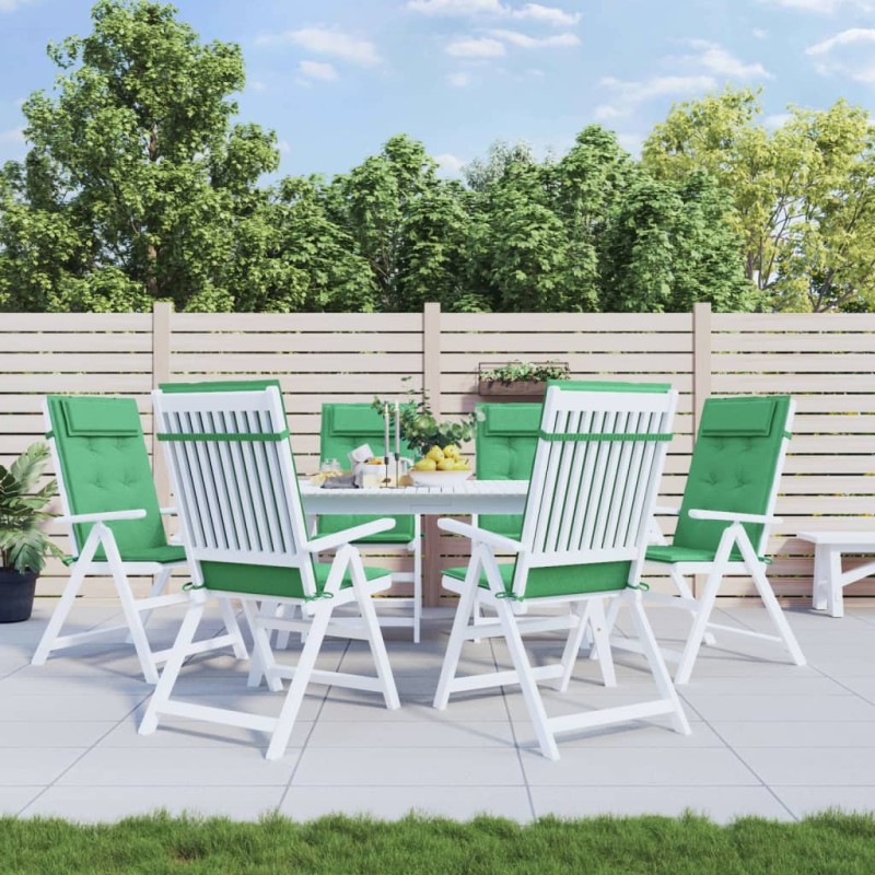 vidaXL Cojines de silla con respaldo alto 6 uds tela Oxford verde vidaXL Cojines de silla con respaldo alto 6 uds tela Oxford verde