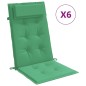 vidaXL Cojines de silla con respaldo alto 6 uds tela Oxford verde vidaXL Cojines de silla con respaldo alto 6 uds tela Oxford verde