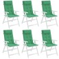 vidaXL Cojines de silla con respaldo alto 6 uds tela Oxford verde vidaXL Cojines de silla con respaldo alto 6 uds tela Oxford verde