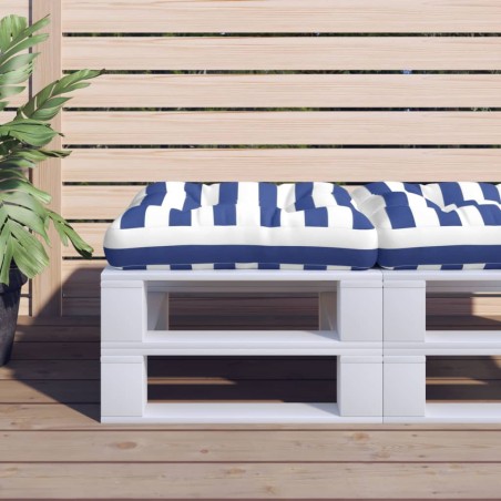 vidaXL Cojín para palés tela a rayas azul y blanco 60x60x12 cm