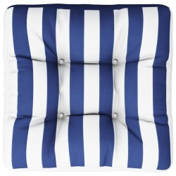 vidaXL Cojín para palés tela a rayas azul y blanco 60x60x12 cm