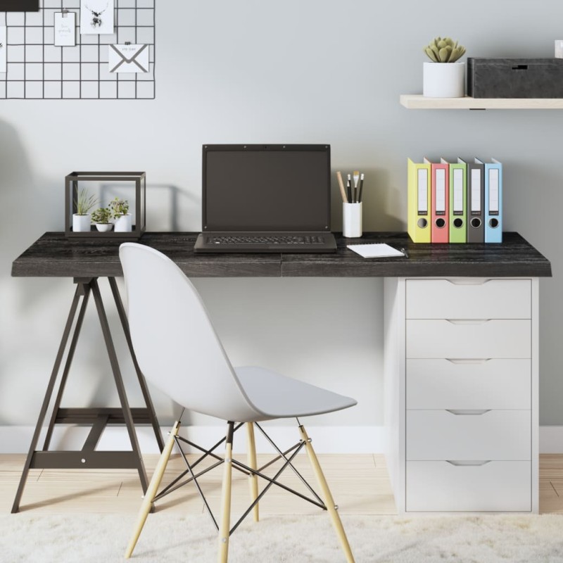 vidaXL Tablero mesa madera roble tratada gris oscuro 140x50x(2-4) cm vidaXL Tablero mesa madera roble tratada gris oscuro 140x50x(2-4) cm
