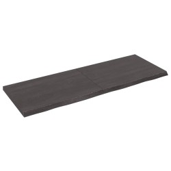 vidaXL Tablero mesa madera roble tratada gris oscuro 140x50x(2-4) cm