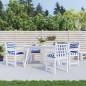 vidaXL Cojines silla de respaldo bajo 4 uds tela a rayas azul y blanco vidaXL Cojines silla de respaldo bajo 4 uds tela a rayas azul y blanco
