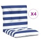 vidaXL Cojines silla de respaldo bajo 4 uds tela a rayas azul y blanco vidaXL Cojines silla de respaldo bajo 4 uds tela a rayas azul y blanco