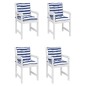 vidaXL Cojines silla de respaldo bajo 4 uds tela a rayas azul y blanco vidaXL Cojines silla de respaldo bajo 4 uds tela a rayas azul y blanco