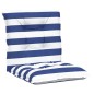 vidaXL Cojines silla de respaldo bajo 4 uds tela a rayas azul y blanco vidaXL Cojines silla de respaldo bajo 4 uds tela a rayas azul y blanco