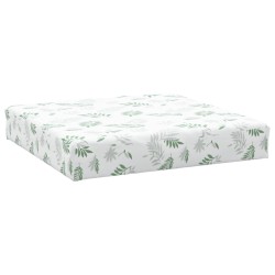 vidaXL Cojín para palés tela Oxford estampado de hojas 60x60x8 cm